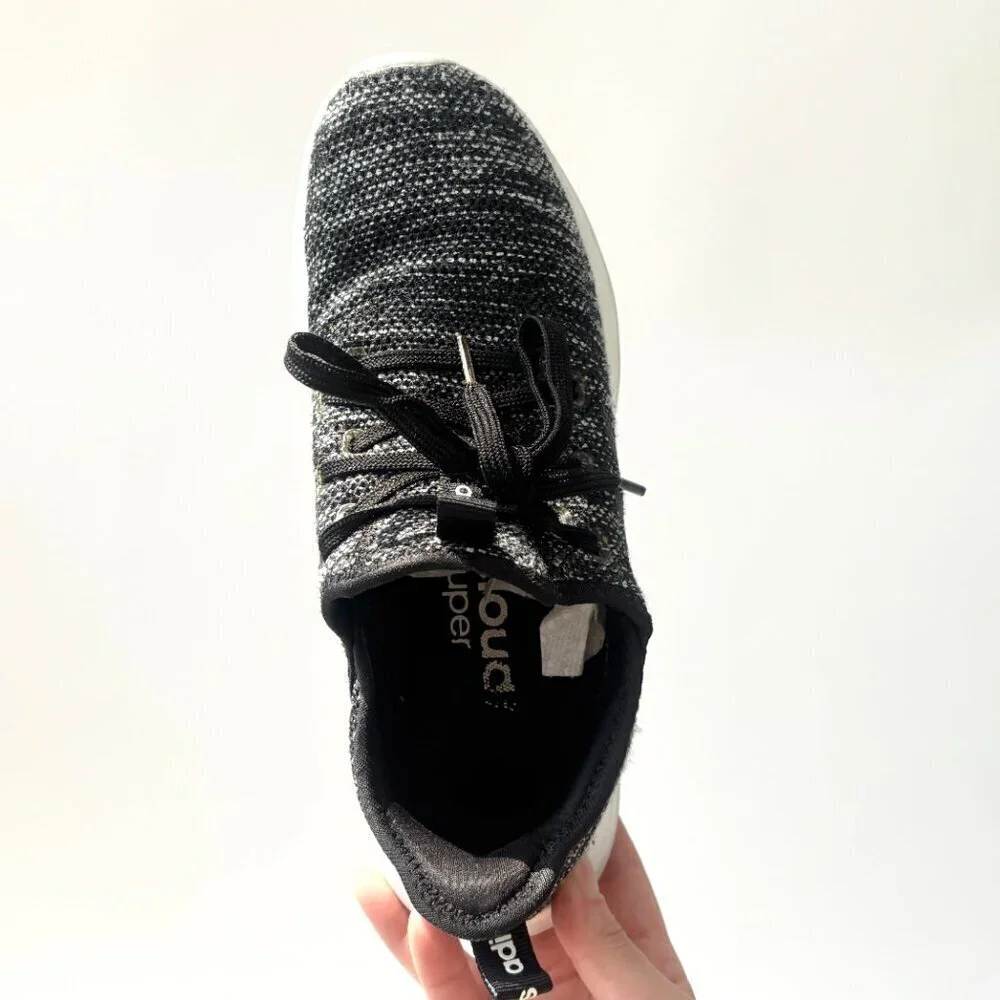 Adidas Women's Cloudfoam Black & White Lace Up Running Shoes - Sz 7.5